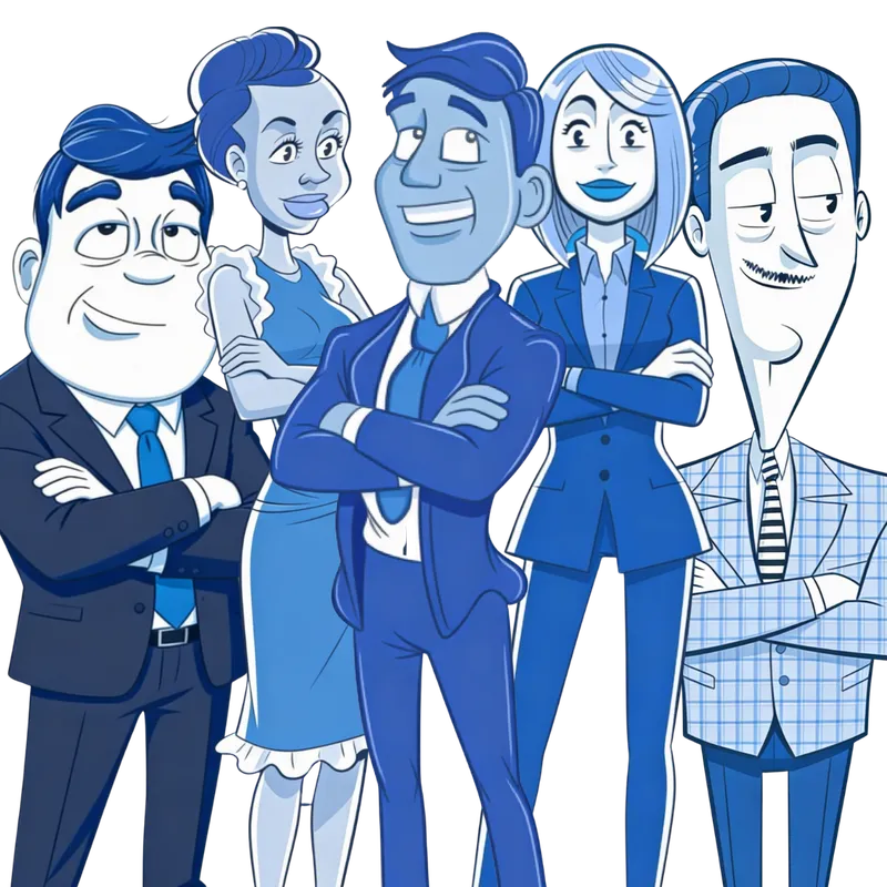 Illustration of a collage of employee faces